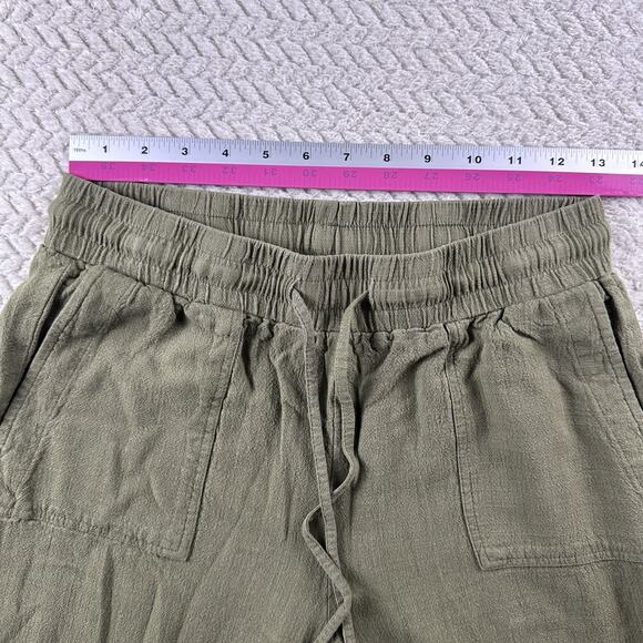 Staccato Pants Women Medium Army Green Coastal Beachy Lightweight Linen Blend - Picture 5 of 12
